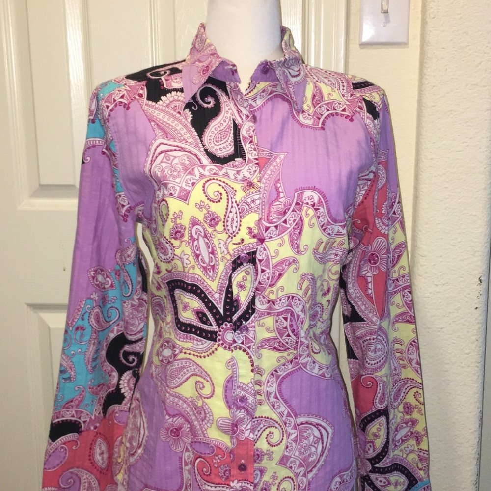Etro Paisley Shirt Made in Italy Sz 48.
